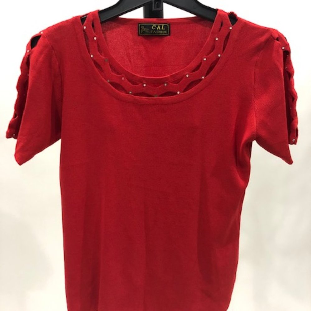 CAL Fashion Women's Red Top